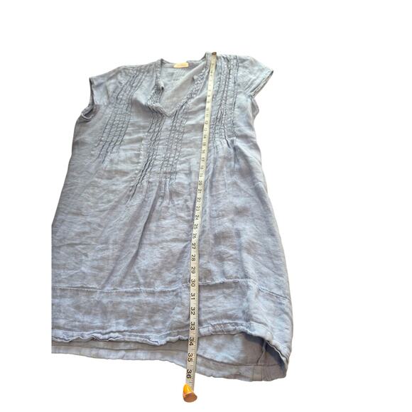 Free People CP Shades Dress Blue Lagenlook Linen Regina Tunic Relaxed Large‎ - Picture 15 of 15